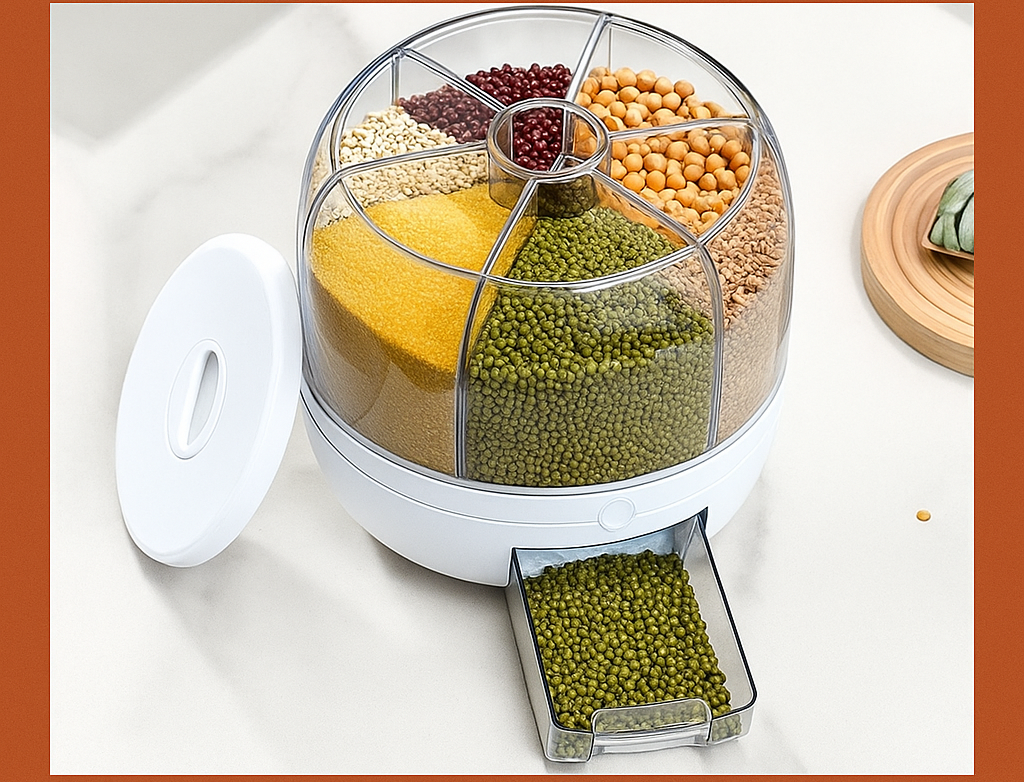 Porta Cereais Giratório: Organização Fácil na Cozinha